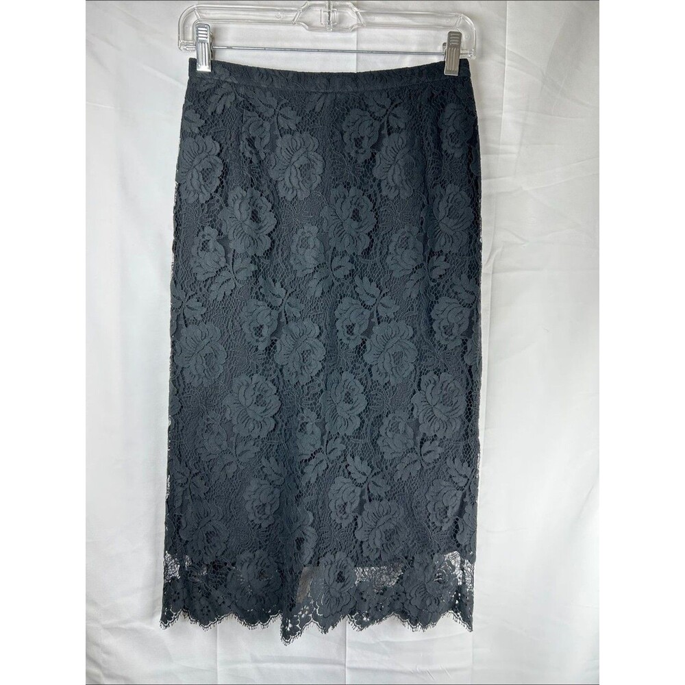 J.Crew Floral Lace Pencil Skirt Size 4 Knee Length Wedding Guest Dressy